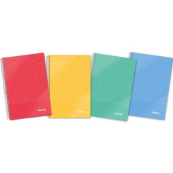 (IMP0119) IMPREX CUADERNO ESPIRAL TAPA PP FOLIO 80H 90GR 4X4 COLORES SURTIDOS