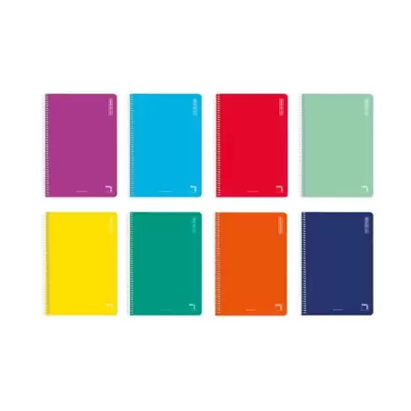 (16418) PACSA CUADERNO BASIC 80H FOLIO 60GR 4X4MM TAPAS CARTÓN PACK 10 UD COLORES SURTIDOS