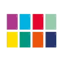 (16419) PACSA CUADERNO BASIC 80H FOLIO 60GR 1 LINEA TAPAS CARTÓN PACK 10 UD COLORES SURTIDOS