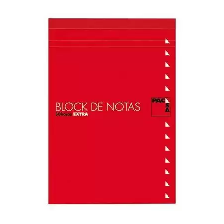 (18902) PACSA BLOC NOTAS 80H TREPADAS FOLIO LISO CON TAPA -10U-