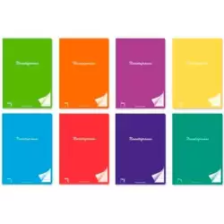 (20091) PACSA LIBRETA NOVENTAGRAMOS 48 HOJAS  RAYADA HORIZONTAL TAPAS CARTULINA PLASTIFICADA A5+ 90GR 8 C/SURTIDOS -6U-
