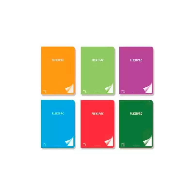 (20118) PACSA LIBRETA FLEXIPAC A4 48H 90GR 6X6 TAPAS PP TRANSLÚCIDO FLEXIBLE PACK 6 C/SURTIDOS