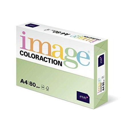 (284973) IMAGE PAPEL REPROGRÁFICO COLORACTION DIN A4 80GR PAQUETE 500H JUNGLE/VERDE PASTEL -CAJA 5 UD-