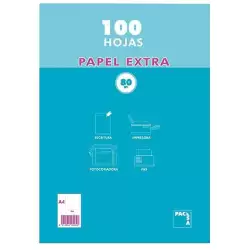 (21811) PACSA PAPEL EXTRA 100H A4 80GR LISO SIN TALADROS RETRACTILADO BLANCO