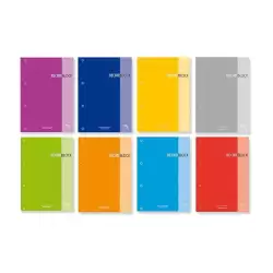 (21157) PACSA RECAMBIO 100H A4 ENCOLADO 90GR 5X5 4 TALADROS RECAMBLOCK ROJO