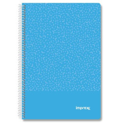 (IMP0101) IMPREX CUADERNO ESPIRAL TAPA PP FOLIO 80H 90GR 4X4 AZUL