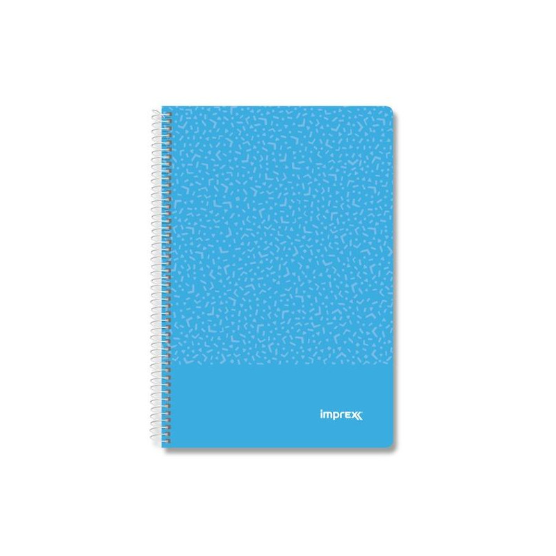 (IMP0101) IMPREX CUADERNO ESPIRAL TAPA PP FOLIO 80H 90GR 4X4 AZUL