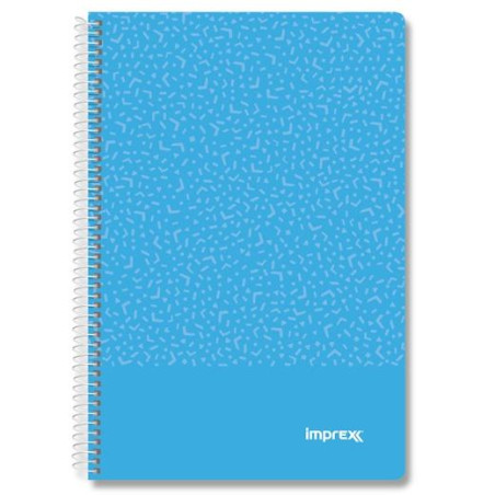 (IMP0101) IMPREX CUADERNO ESPIRAL TAPA PP FOLIO 80H 90GR 4X4 AZUL