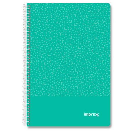 (IMP0103) IMPREX CUADERNO ESPIRAL TAPA PP FOLIO 80H 90GR 4X4 VERDE
