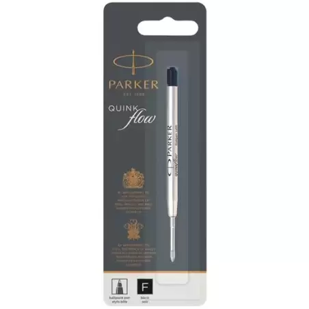 (1950367) PARKER RECAMBIO DE BOLÍGRAFO QUINKFLOW PUNTA DE BOLA F NEGRO -BLISTER-