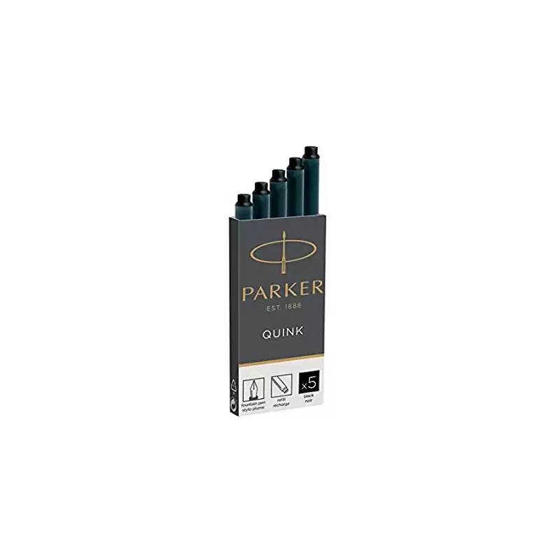 (1950382) PARKER RECAMBIO CARTUCHO DE TINTA LARGO QUINK MINI NEGRO -5U-