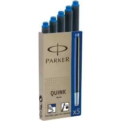 (1950384) PARKER RECAMBIO PARA PLUMA QUINK INK CARTUCHO PACK 5 UD AZUL