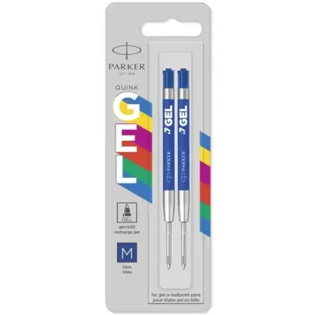 (2136210) PARKER RECAMBIO JOTTER PUNTA MEDIA GEL AZUL BLISTER -2U-