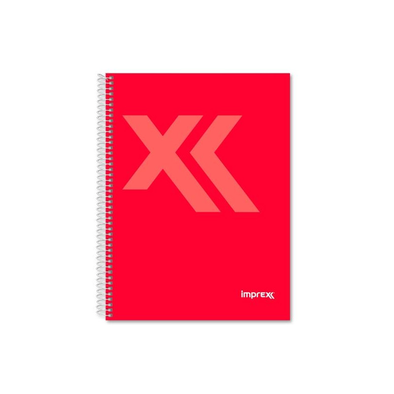 (IMP0113) IMPREX CUADERNO ESPIRAL TAPA FORRADA A5 80H 90GR 4X4 ROJO
