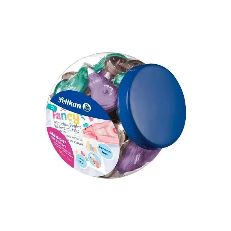 (100435913) PELIKAN CORRECTOR PLK FANCY ROLLER 5MM X 6M BOTE EXPOSITOR 20 C/SURTIDOS