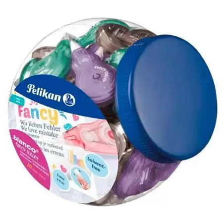 (100435913) PELIKAN CORRECTOR PLK FANCY ROLLER 5MM X 6M BOTE EXPOSITOR 20 C/SURTIDOS