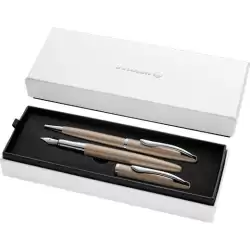 (400198412) PELIKAN SET BOLÍGRAFO + ESTILOGRÁFICA JAZZ NOBLE ELEGANCE TINTA AZUL COLOR PARDO ESTUCHE DE REGALO