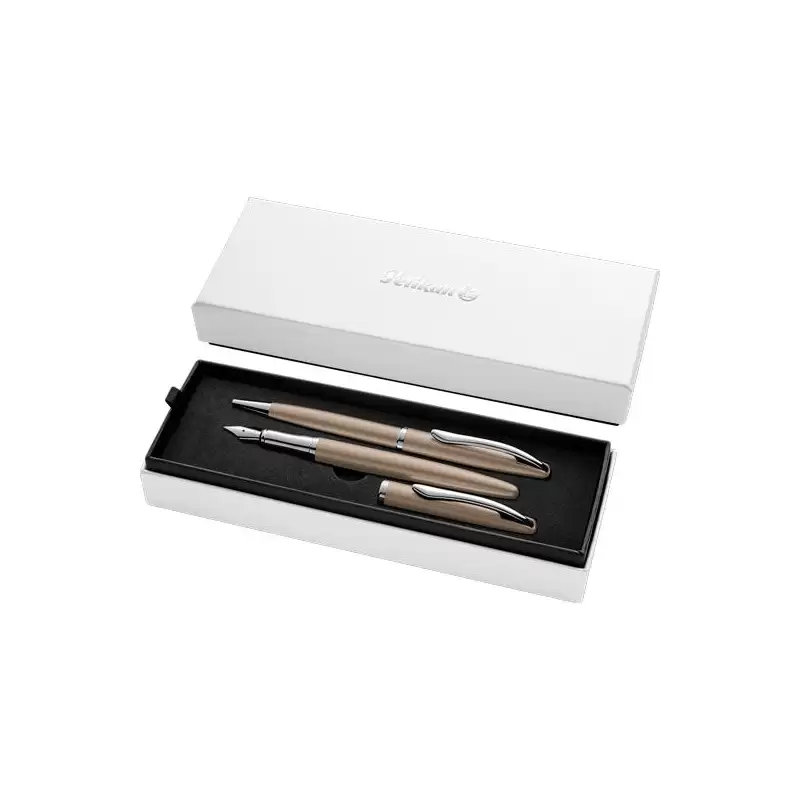 (400198412) PELIKAN SET BOLÍGRAFO + ESTILOGRÁFICA JAZZ NOBLE ELEGANCE TINTA AZUL COLOR PARDO ESTUCHE DE REGALO