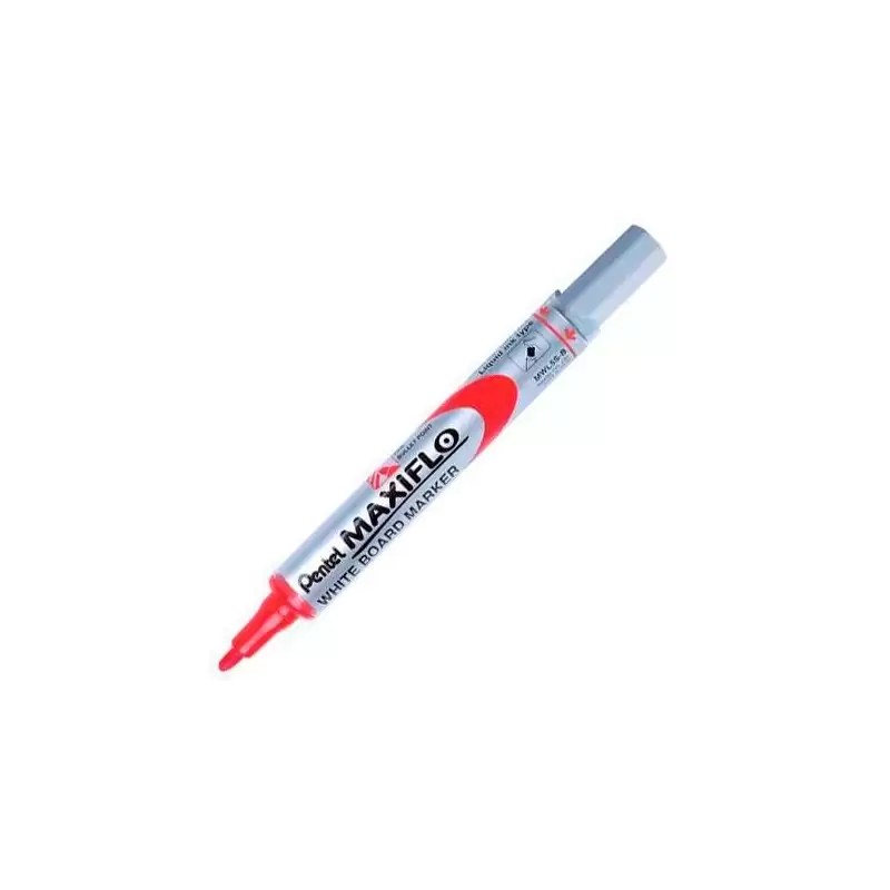 (MWL5S-Pentel-B) PENTEL MARCADOR PIZARRA BLANCA MAXIFLO MWL-5S ROJO CAJA 12 UD