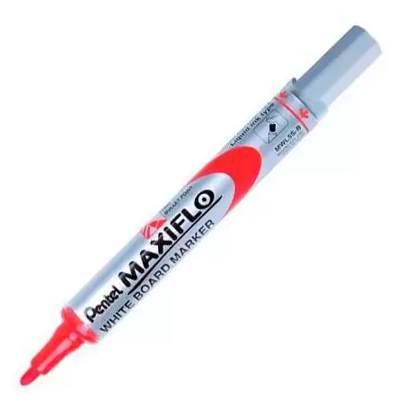 (MWL5S-Pentel-B) PENTEL MARCADOR PIZARRA BLANCA MAXIFLO MWL-5S ROJO CAJA 12 UD