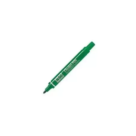 (N50-DE) PENTEL PEN N50-BE MARCADOR PERMANENTE CUERPO ALUMINIO VERDE Y PUNTA MEDIA CONICA -12U-