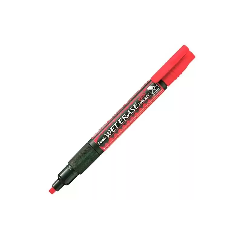 (SMW26-BO) PENTEL MARCADOR DE TIZA LÍQUIDA WET ERASE ROJO CAJA 12 UD