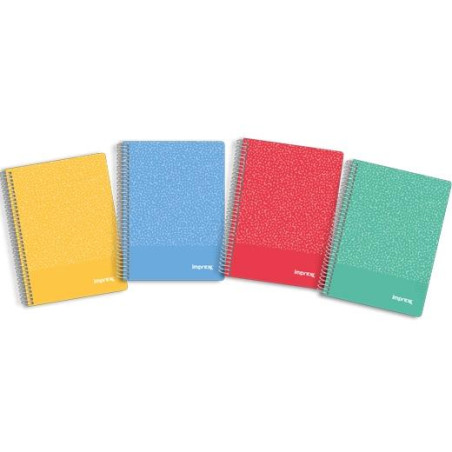 (IMP0118) IMPREX CUADERNO ESPIRAL TAPA PP A5 80H 90GR 4X4 COLORES SURTIDOS
