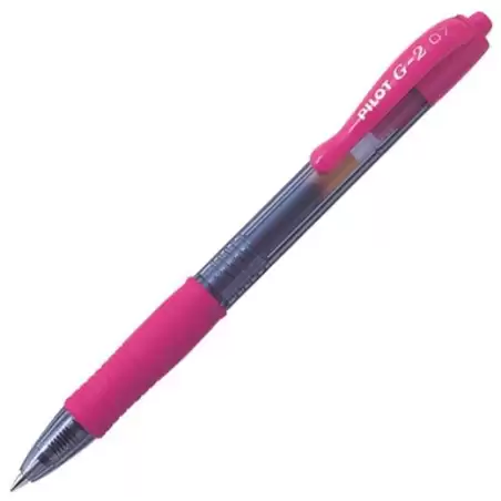 (BL-G2-7-P) PILOT BOLÍGRAFO TINTA DE GEL AZUL G-2 RETRÁCTIL 0.7 ROSA