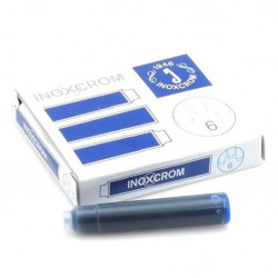 (41505001) INOXCROM CARTUCHO TINTA ESTILOGRÁFICA AZUL CAJA 6 UD