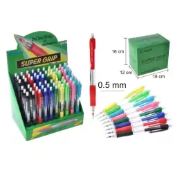 (H-185-SL-60DPK) PILOT EXPOSITOR PORTAMINAS H-185 SUPERGRIP 0.5 CON GOMA EXPOSITOR 60 UD C/SURTIDOS