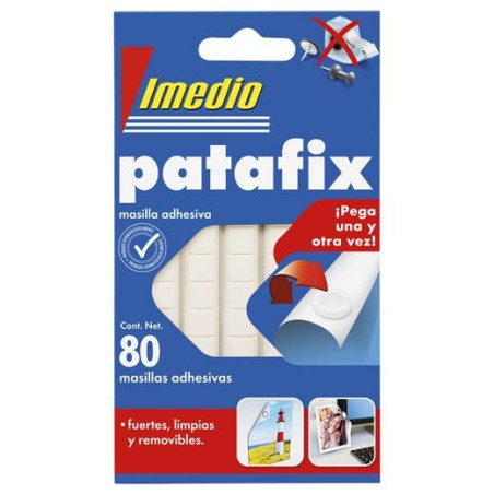 (7001466) IMEDIO MASILLA DE FIJACIÓN PATAFIX ADHESIVO REMOVIBLE 80 PASTILLAS