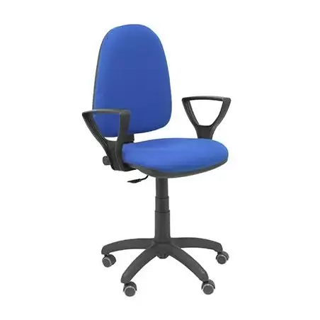 (04CPBALI229BGOLFRP) PIQUERAS Y CRESPO SILLA AYNA GIRATORIA C.PERMANENTE BRAZOS FIJOS RUEDAS PARQUÉ TEJIDO BALI AZUL