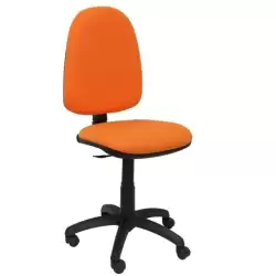 (04CPBALI308) PIQUERAS Y CRESPO SILLA AYNA GIRATORIA C.PERMANENTE BRAZOS FIJOS TEJIDO BALI NARANJA CLARO