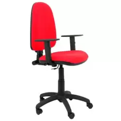 (04CPBALI350B10) PIQUERAS Y CRESPO SILLA AYNA GIRATORIA C.PERMANENTE BRAZOS REGULABLES TEJIDO BALI ROJO