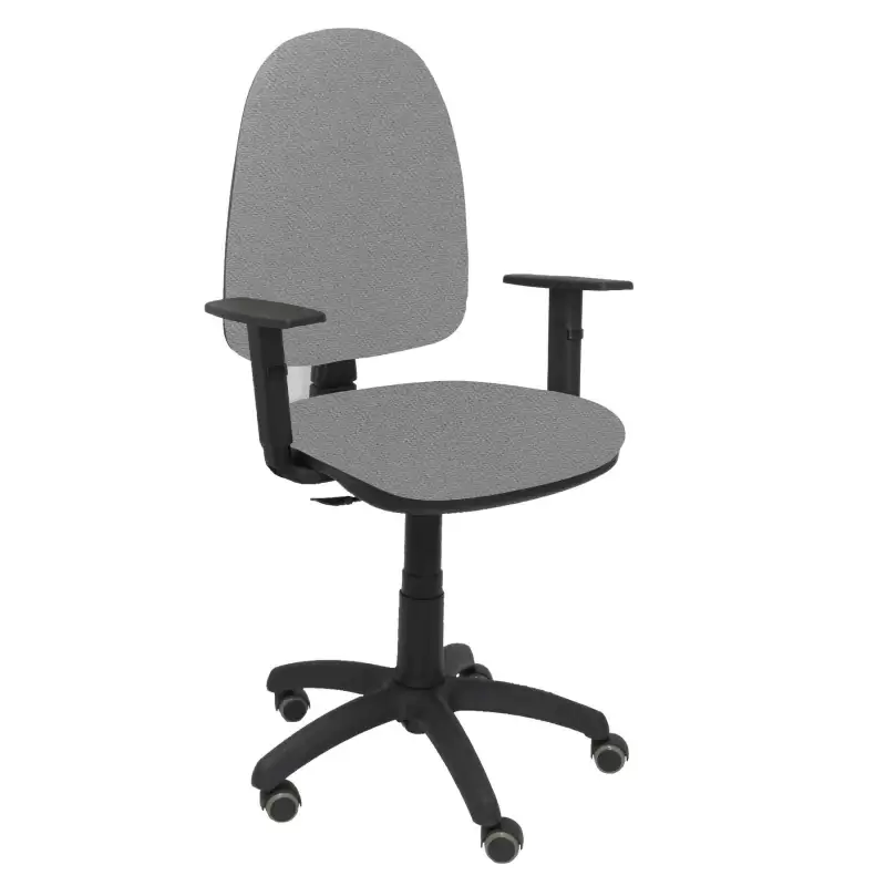 (04CPBALI40B10RP) PIQUERAS Y CRESPO SILLA AYNA GIRATORIA C.PERMANENTE BRAZOS REG. RUEDAS DE PARQUÉ TEJIDO BALI GRIS CLARO