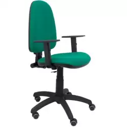 (04CPBALI456B10RP) PIQUERAS Y CRESPO SILLA AYNA GIRATORIA C.PERMANENTE BRAZOS REG. RUEDAS DE PARQUÉ TEJIDO BALI VERDE