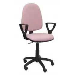 (04CPBALI710BGOLF) PIQUERAS Y CRESPO SILLA AYNA GIRATORIA C.PERMANENTE BRAZOS FIJOS TEJIDO BALI ROSA PALO