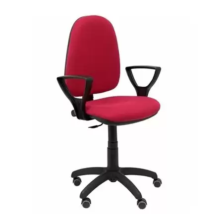 (04CPBALI933BGOLFRP) PIQUERAS Y CRESPO SILLA AYNA GIRATORIA C.PERMANENTE BRAZOS FIJOS RUEDAS DE PARQUÉ TEJIDO BALI GRANATE