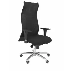 (13SBALI840) PIQUERAS Y CRESPO SILLÓN DE DIRECCIÓN SAHUCO GIRATORIO SINCRO BRAZOS REG. RESPALDO MALLA ASIENTO BALI NEGRO