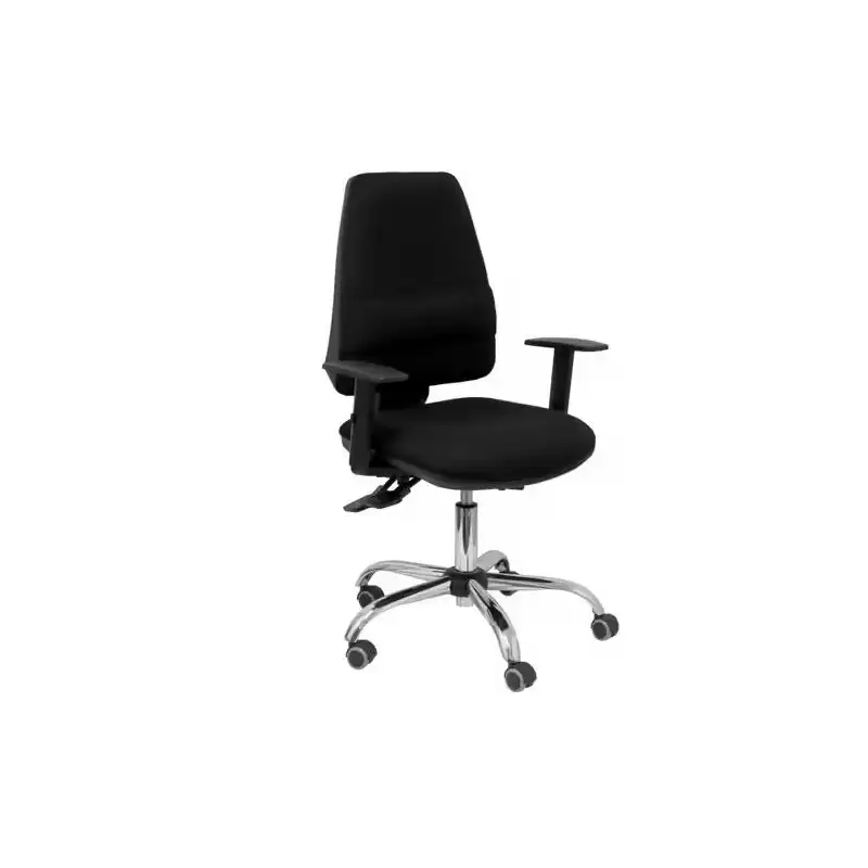 (14ASB840B10CRRPL) PIQUERAS Y CRESPO SILLA ELCHE GIRATORIA ASINCRO 24H BRAZOS REG. REFUERZO LUMBAR TEJIDO BALI NEGRO