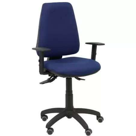 (14SBALI200B10RP) PIQUERAS Y CRESPO SILLA ELCHE GIRATORIA ASINCRO BRAZOS REG. RUEDAS DE PARQUÉ TEJIDO BALI AZUL MARINO