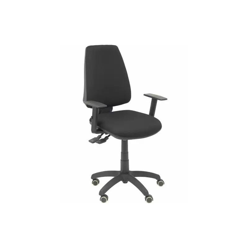 (14SBALI840B10RP) PIQUERAS Y CRESPO SILLA ELCHE GIRATORIA ASINCRO BRAZOS REG. RUEDAS DE PARQUÉ TEJIDO BALI NEGRO