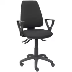 (14SBALI840BGOLF) PIQUERAS Y CRESPO SILLA ELCHE GIRATORIA ASINCRO BRAZOS FIJOS TEJIDO BALI NEGRO