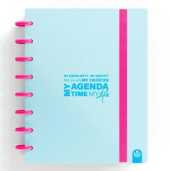 (66053530) CARCHIVO AGENDA DE DISCOS INGENIOX SIN FECHA A5 80H 100GR SV NEÓN AZUL PASTEL