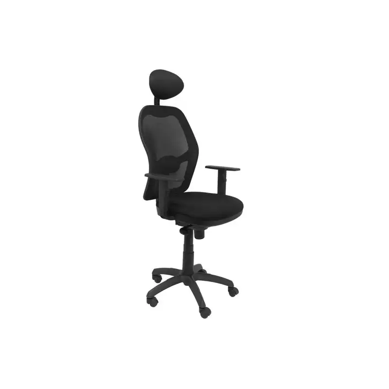 (15SNBALI840C) PIQUERAS Y CRESPO SILLA JORQUERA BRAZOS REGULABLES CABECERO FIJO MALLA NEGRA ASIENTO BALI NEGRO