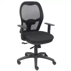 (15SNBALI840TK) PIQUERAS Y CRESPO SILLA JORQUERA MALLA NEGRA ASIENTO BALI NEGRO CON TRASLAK