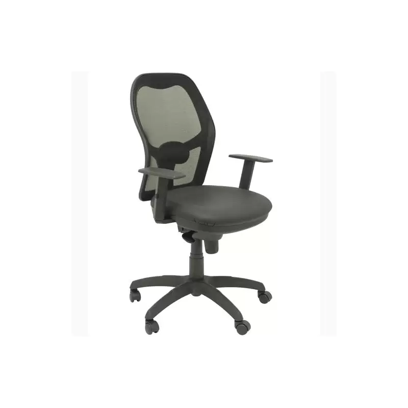 (15SNSPNE) PIQUERAS Y CRESPO SILLA JORQUERA GIRATORIA SINCRO BRAZOS REG. RESPALDO MALLA ASIENTO SIMILPIEL NEGRO