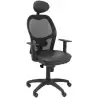 (15SNSPNEC) PIQUERAS Y CRESPO SILLA JORQUERA GIRATORIA ASINCRO CABECERO BRAZOS REG. RESPALDO MALLA ASIENTO SIMILPIEL NEGRO