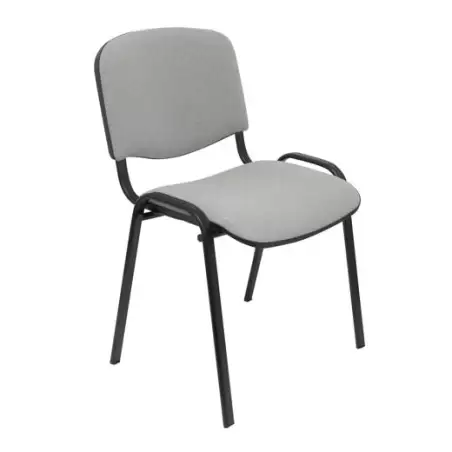 (26ARAN40) PIQUERAS Y CRESPO SILLA FIJA APILABLE ISO TAPIZADA ARAN GRIS CLARO - PACK DE 4