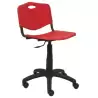 (26GI350RN) PIQUERAS Y CRESPO SILLA GIRATORIA ROBLEDO ASIENTO Y RESPALDO DE PLASTICO DE COLOR ROJO